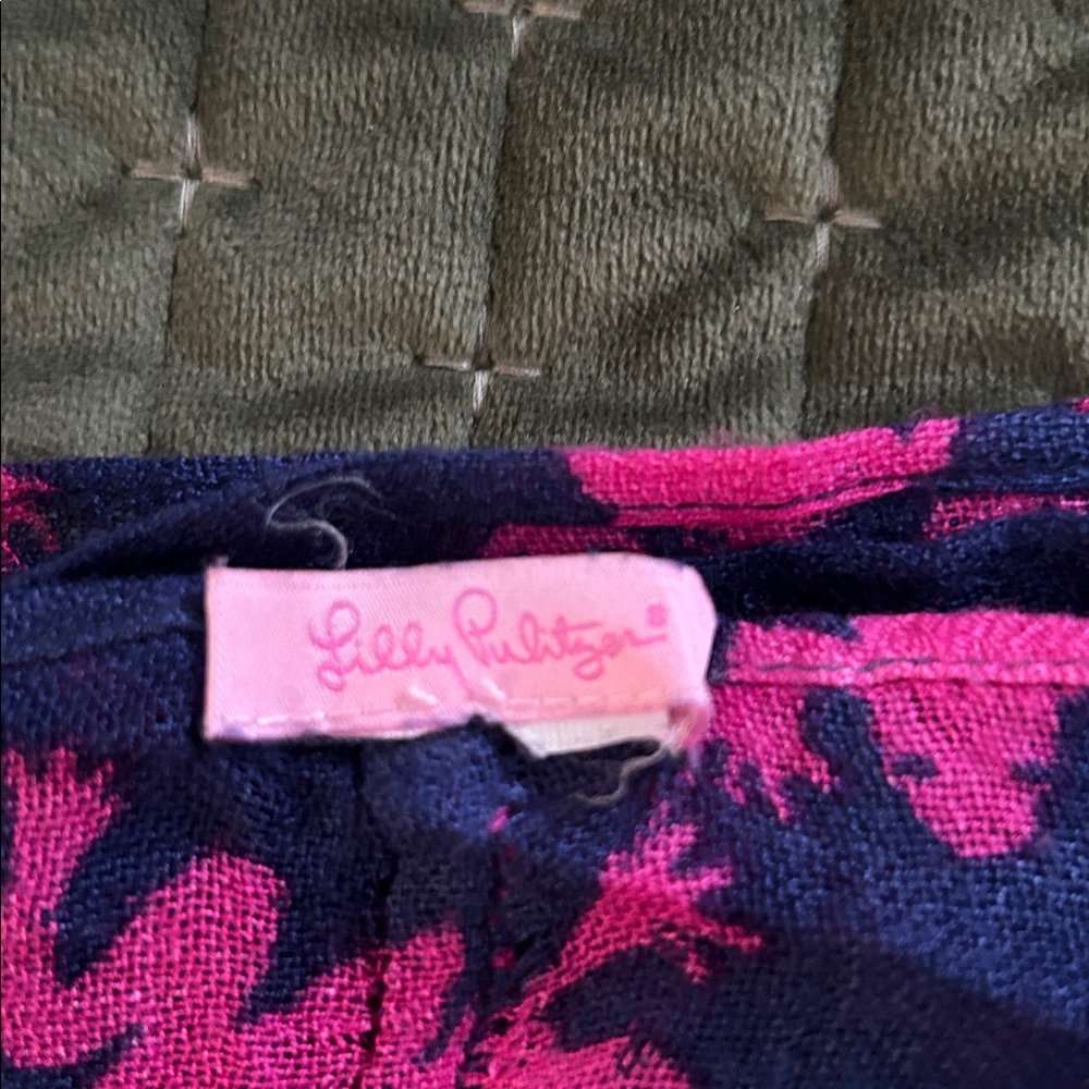 Lilly Pulitzer Pink and Navy Scarf - Picture 2 of 2
